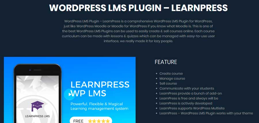 learnpress plugin gratis curso wordpress